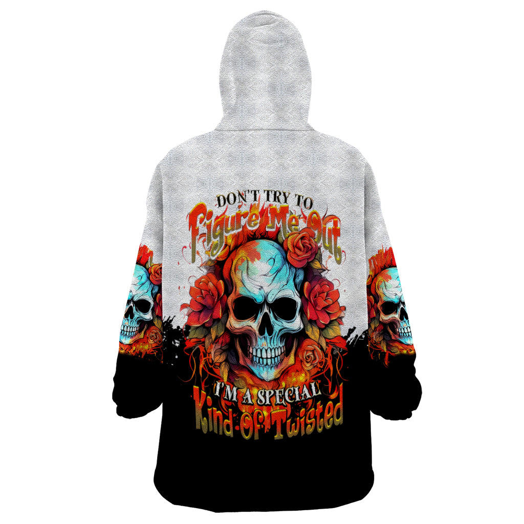 Death Skull Wearable Blanket Hoodie I Never Alone My Demon With Me 24/7 - Wonder Print Shop