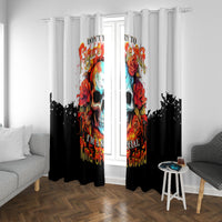 Flower Skull Window Curtain Don't Try To Figured Me Out I Special Kind Fire Flower - Wonder Print Shop