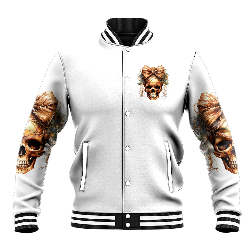 Girl Skull Baseball Jacket I Sweet Girl Full Of Crazy - Wonder Print Shop