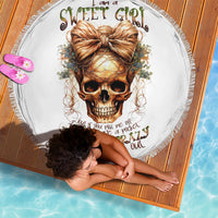 Girl Skull Beach Blanket I Sweet Girl Full Of Crazy - Wonder Print Shop