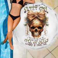 Girl Skull Beach Blanket I Sweet Girl Full Of Crazy - Wonder Print Shop