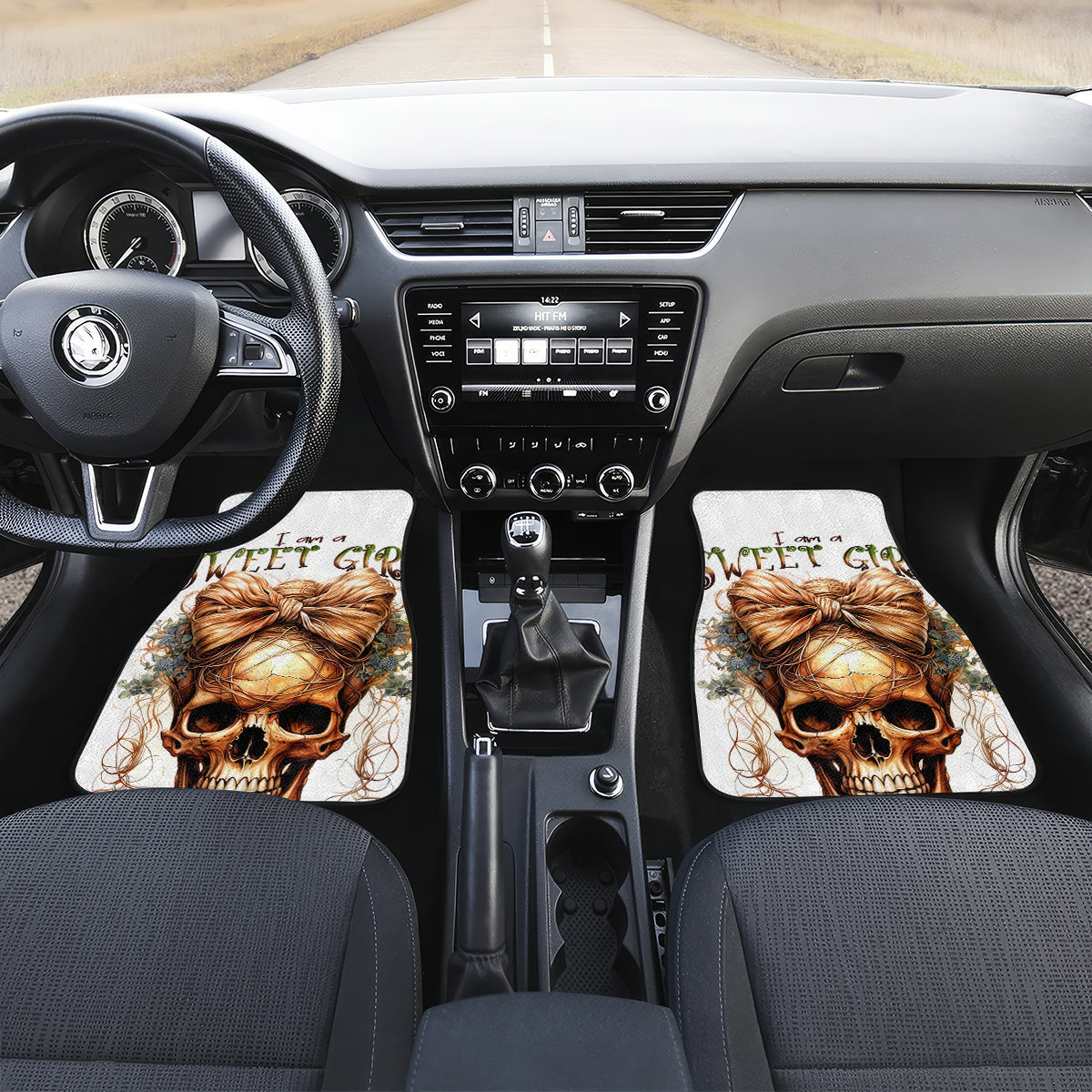 Girl Skull Car Mats I Sweet Girl Full Of Crazy - Wonder Print Shop