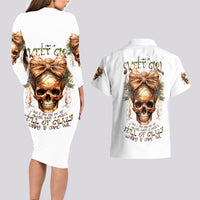 Girl Skull Couples Matching Long Sleeve Bodycon Dress and Hawaiian Shirt I Sweet Girl Full Of Crazy - Wonder Print Shop