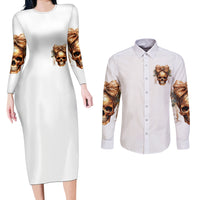 Girl Skull Couples Matching Long Sleeve Bodycon Dress and Long Sleeve Button Shirts I Sweet Girl Full Of Crazy - Wonder Print Shop