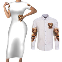 Girl Skull Couples Matching Short Sleeve Bodycon Dress and Long Sleeve Button Shirts I Sweet Girl Full Of Crazy - Wonder Print Shop