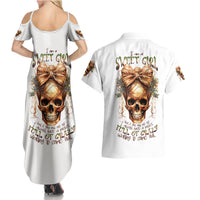 Girl Skull Couples Matching Summer Maxi Dress and Hawaiian Shirt I Sweet Girl Full Of Crazy - Wonder Print Shop