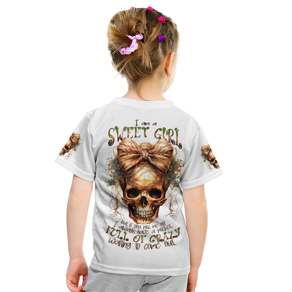 Girl Skull Kid T Shirt I Sweet Girl Full Of Crazy - Wonder Print Shop
