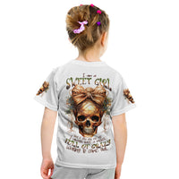 Girl Skull Kid T Shirt I Sweet Girl Full Of Crazy - Wonder Print Shop