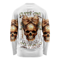 Girl Skull Long Sleeve Shirt I Sweet Girl Full Of Crazy - Wonder Print Shop