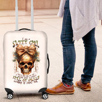 Girl Skull Luggage Cover I Sweet Girl Full Of Crazy - Wonder Print Shop