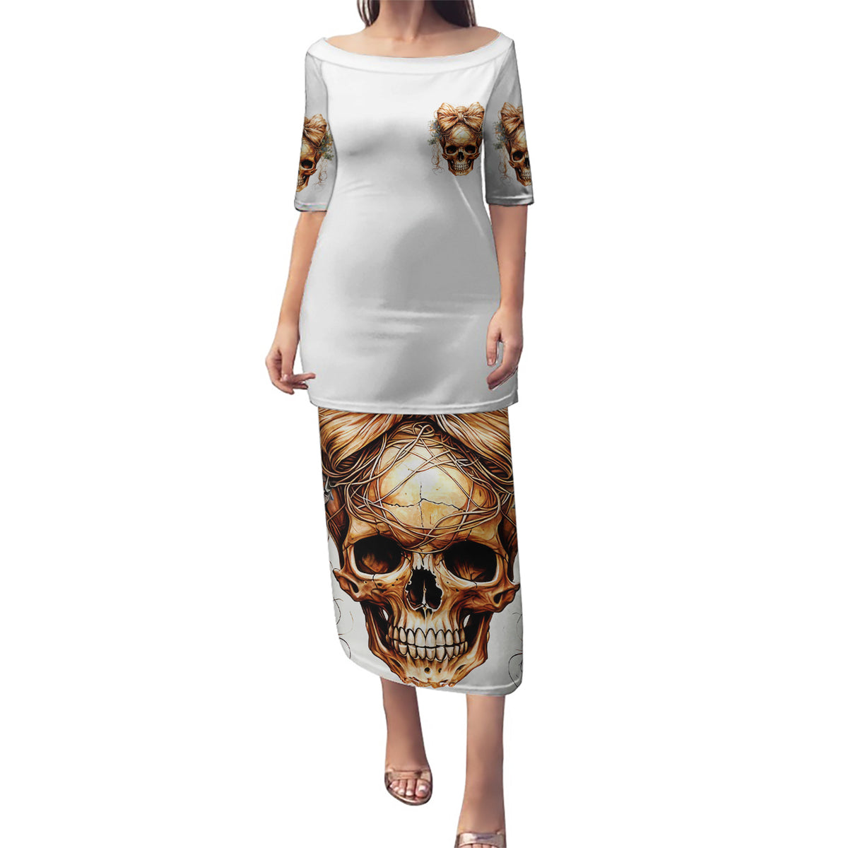 Devil Skull Puletasi I Never Alone My Demon With Me 24/7 - Wonder Print Shop