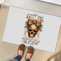 Girl Skull Rubber Doormat I Sweet Girl Full Of Crazy - Wonder Print Shop