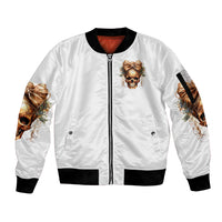 Devil Skull Sleeve Zip Bomber Jacket I Never Alone My Demon With Me 24/7 - Wonder Print Shop