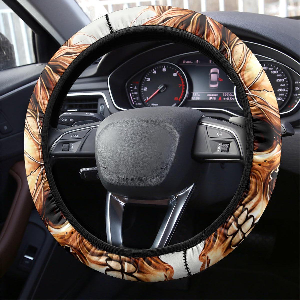 Girl Skull Steering Wheel Cover I Sweet Girl Full Of Crazy - Wonder Print Shop