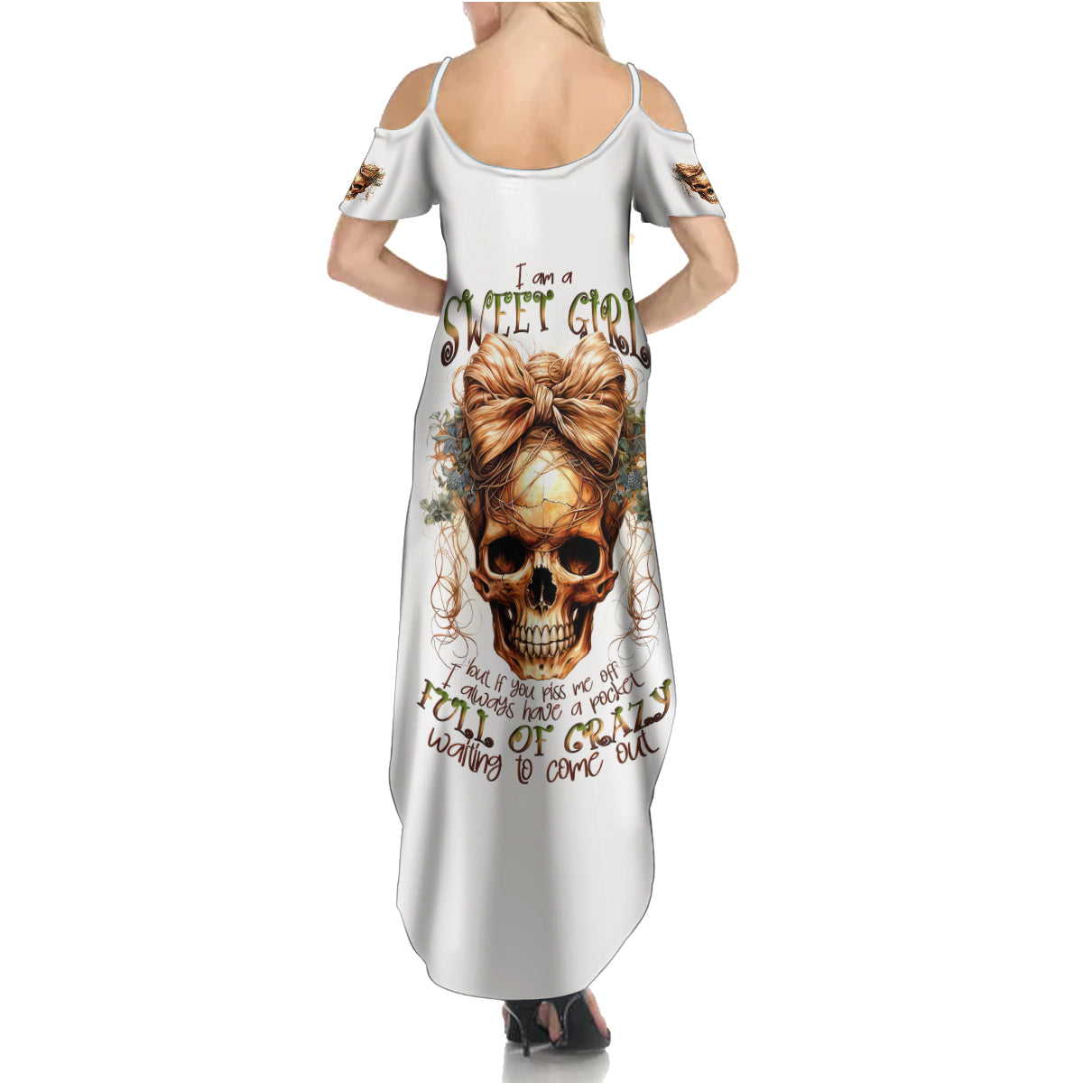 Devil Skull Summer Maxi Dress I Never Alone My Demon With Me 24/7 - Wonder Print Shop