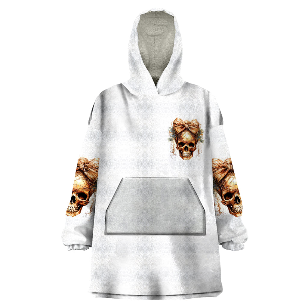 Devil Skull Wearable Blanket Hoodie I Never Alone My Demon With Me 24/7 - Wonder Print Shop