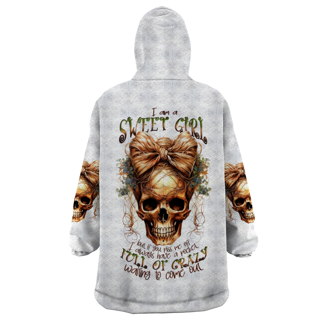 Devil Skull Wearable Blanket Hoodie I Never Alone My Demon With Me 24/7 - Wonder Print Shop