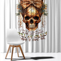 Girl Skull Window Curtain I Sweet Girl Full Of Crazy - Wonder Print Shop