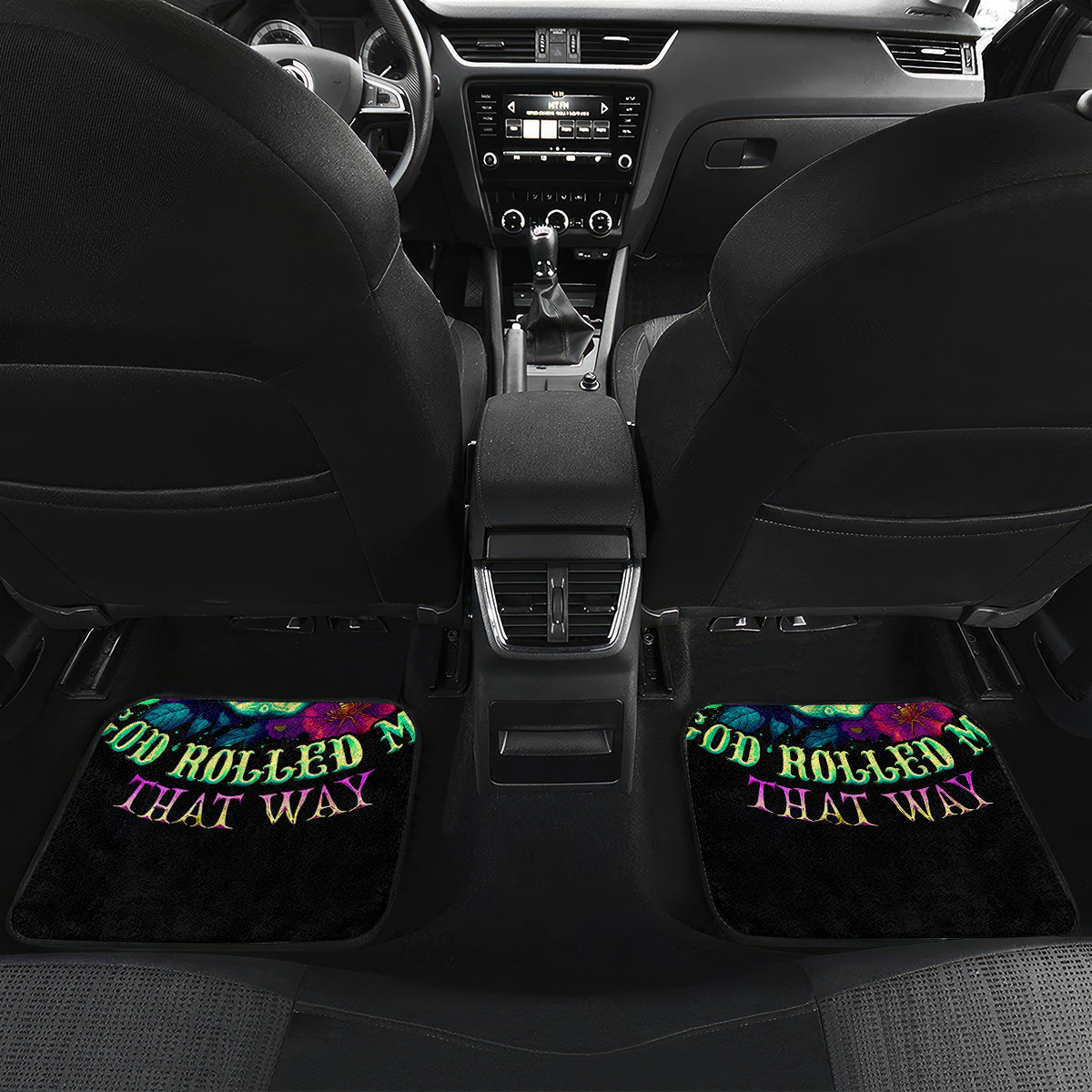Flower Skull Car Mats I Blunt Because God Rolled Me That Way - Wonder Print Shop
