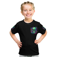 Flower Skull Kid T Shirt I Blunt Because God Rolled Me That Way - Wonder Print Shop
