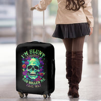 Flower Skull Luggage Cover I Blunt Because God Rolled Me That Way - Wonder Print Shop