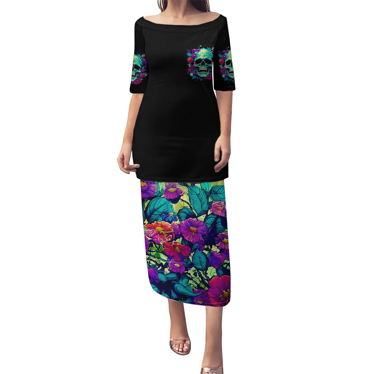 Devil Skull Puletasi It's Not How Crazy Iam But Enjoy It Make Me Dangerous - Wonder Print Shop