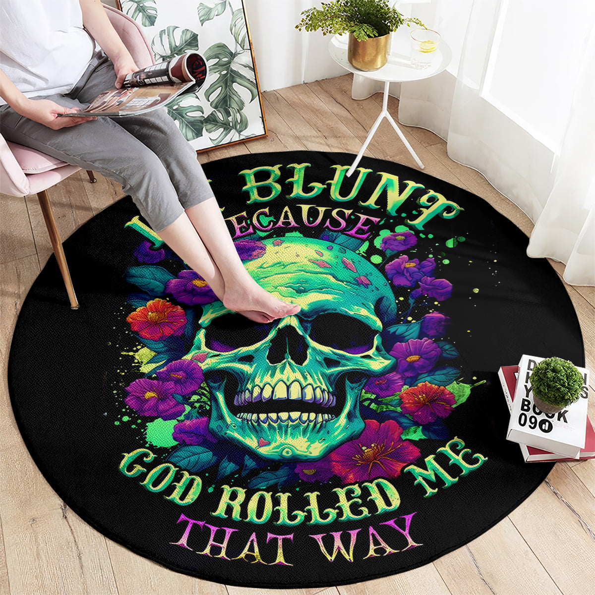flower-skull-round-carpet-i-blunt-because-god-rolled-me-that-way