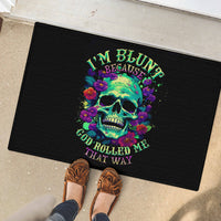 Flower Skull Rubber Doormat I Blunt Because God Rolled Me That Way - Wonder Print Shop