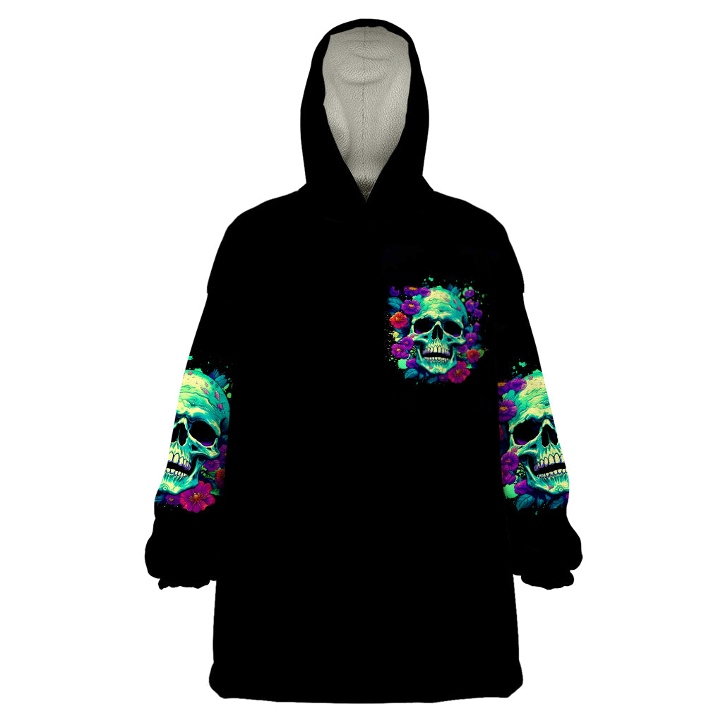 Devil Skull Wearable Blanket Hoodie It's Not How Crazy Iam But Enjoy It Make Me Dangerous - Wonder Print Shop