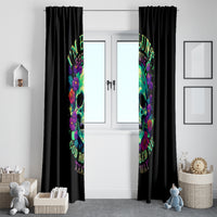 Flower Skull Window Curtain I Blunt Because God Rolled Me That Way - Wonder Print Shop