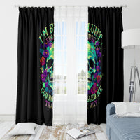 Flower Skull Window Curtain I Blunt Because God Rolled Me That Way - Wonder Print Shop
