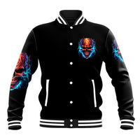 Thunder Skull Baseball Jacket I Can't Go To Hell Devil Restrainning Order Against Me - Wonder Print Shop