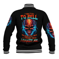 Thunder Skull Baseball Jacket I Can't Go To Hell Devil Restrainning Order Against Me - Wonder Print Shop