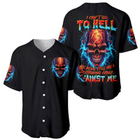 Thunder Skull Baseball Jersey I Can't Go To Hell Devil Restrainning Order Against Me - Wonder Print Shop