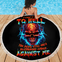 Thunder Skull Beach Blanket I Can't Go To Hell Devil Restrainning Order Against Me - Wonder Print Shop