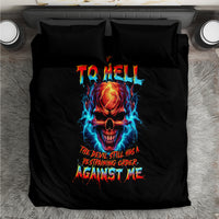 Thunder Skull Bedding Set I Can't Go To Hell Devil Restrainning Order Against Me - Wonder Print Shop