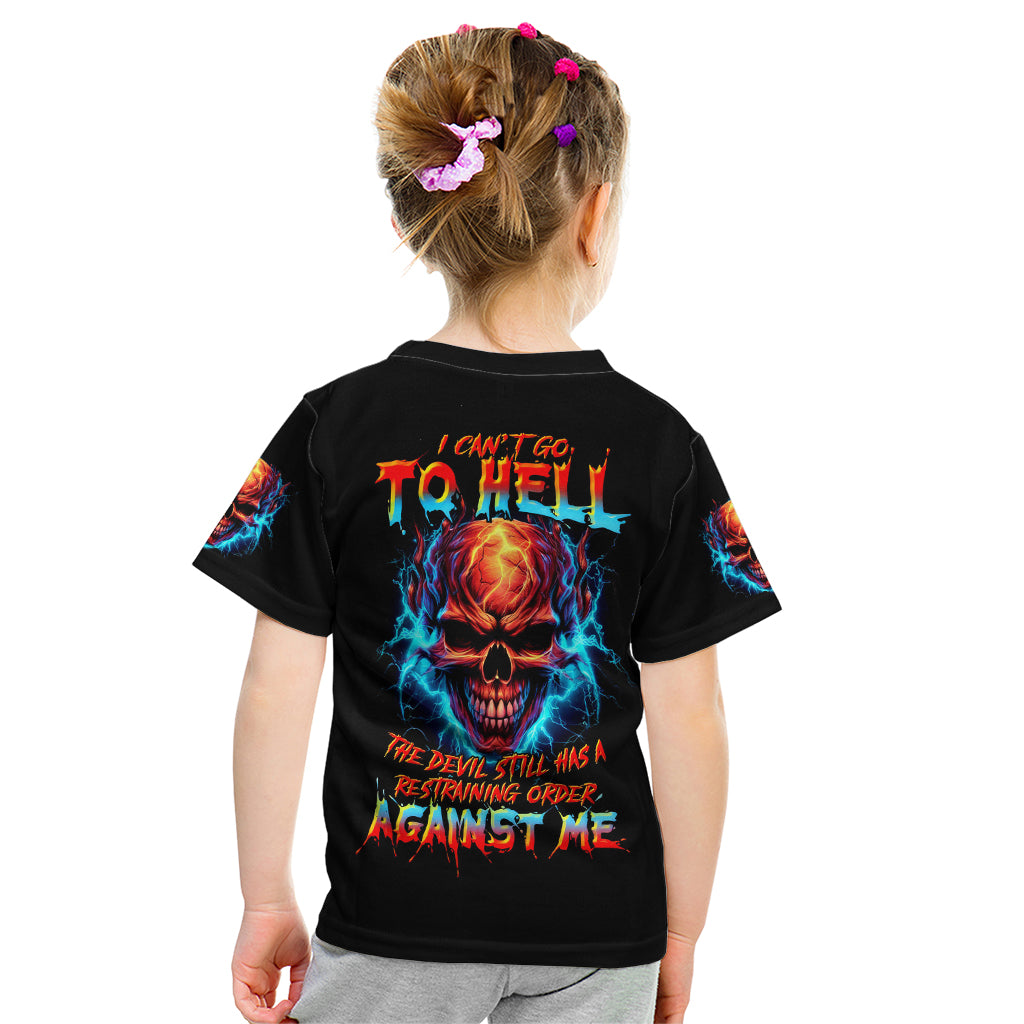 Thunder Skull Kid T Shirt I Can't Go To Hell Devil Restrainning Order Against Me - Wonder Print Shop