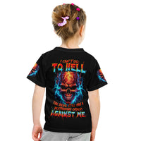 Thunder Skull Kid T Shirt I Can't Go To Hell Devil Restrainning Order Against Me - Wonder Print Shop