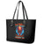 Thunder Skull Leather Tote Bag I Can't Go To Hell Devil Restrainning Order Against Me - Wonder Print Shop