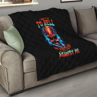 Thunder Skull Quilt I Can't Go To Hell Devil Restrainning Order Against Me - Wonder Print Shop