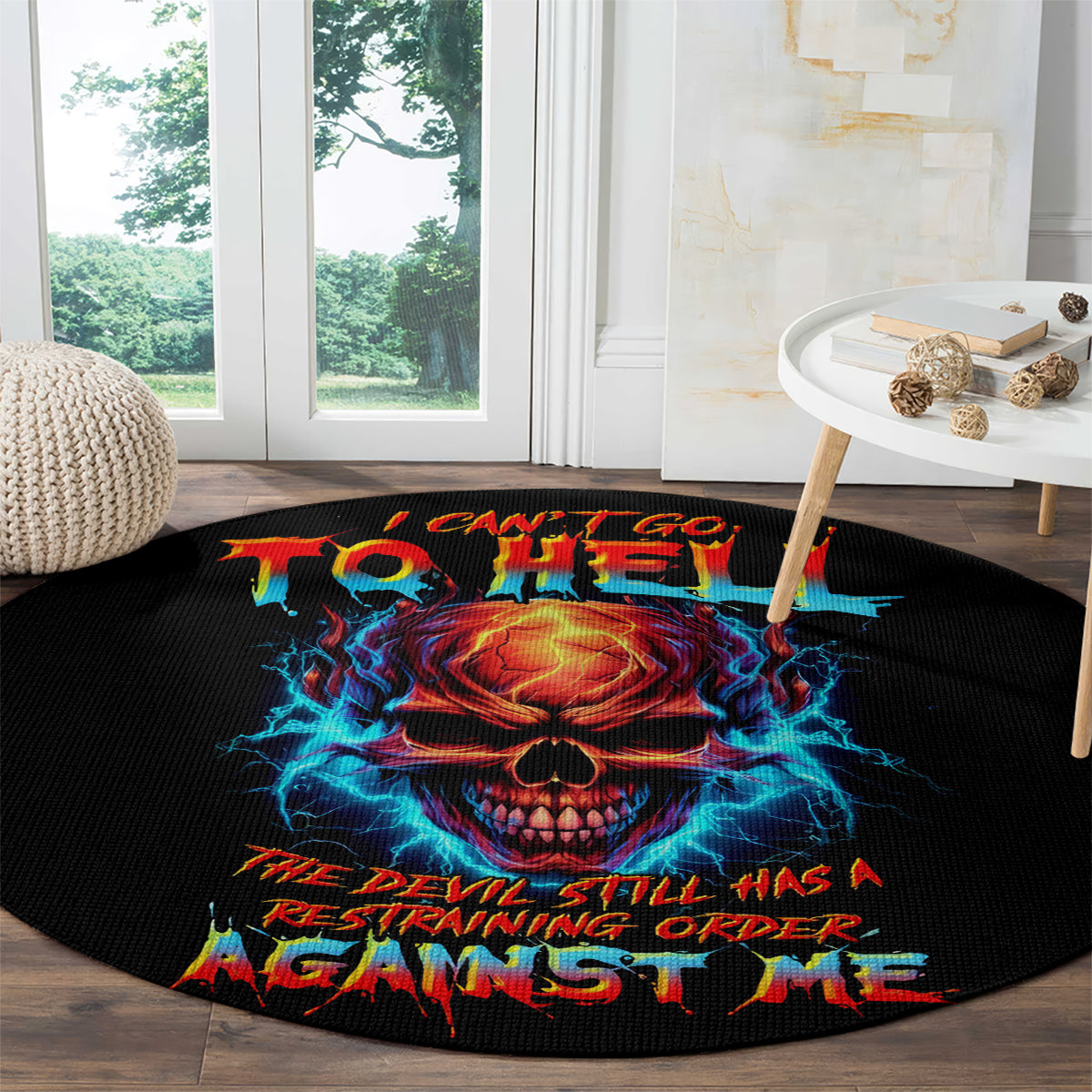 thunder-skull-round-carpet-i-cant-go-to-hell-devil-restrainning-order-against-me