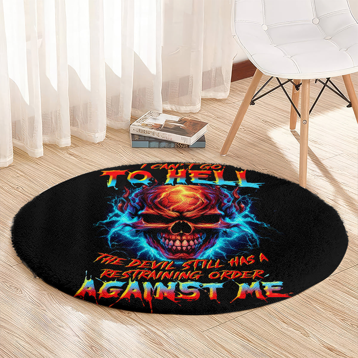 thunder-skull-round-carpet-i-cant-go-to-hell-devil-restrainning-order-against-me