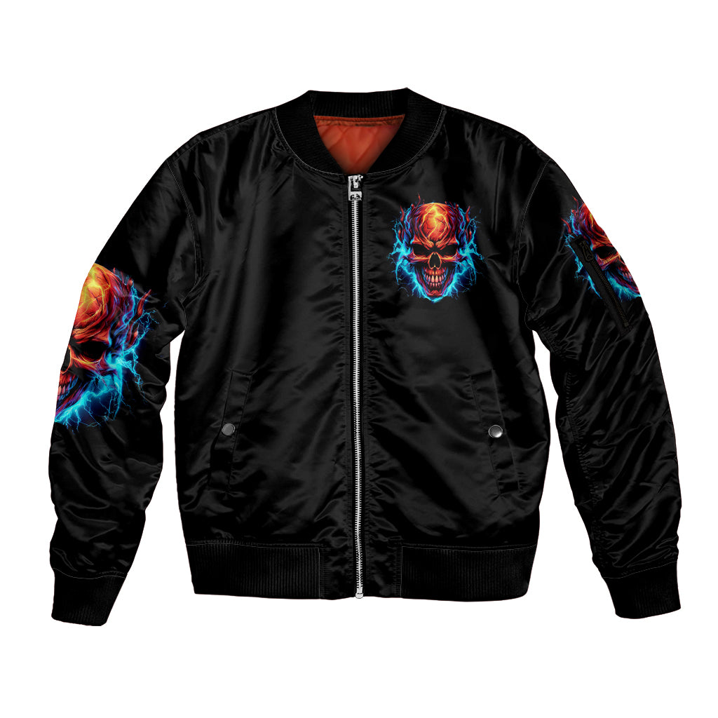 Dia De Los Muertos Skull Sleeve Zip Bomber Jacket My Next Life I Want To Be Karma Fairy - Wonder Print Shop