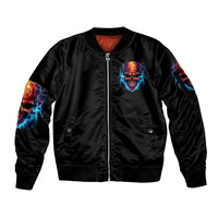 Dia De Los Muertos Skull Sleeve Zip Bomber Jacket My Next Life I Want To Be Karma Fairy - Wonder Print Shop