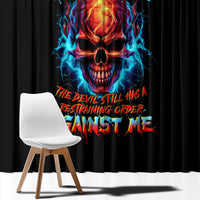 Thunder Skull Window Curtain I Can't Go To Hell Devil Restrainning Order Against Me - Wonder Print Shop