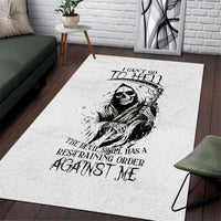 Skull Reaper Area Rug I Can't Go To Hell Devil Restrainning Order Against Me - Wonder Print Shop
