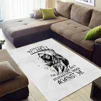 Skull Reaper Area Rug I Can't Go To Hell Devil Restrainning Order Against Me - Wonder Print Shop