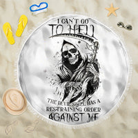 Skull Reaper Beach Blanket I Can't Go To Hell Devil Restrainning Order Against Me - Wonder Print Shop