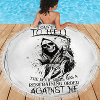 Skull Reaper Beach Blanket I Can't Go To Hell Devil Restrainning Order Against Me - Wonder Print Shop