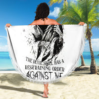 Skull Reaper Beach Blanket I Can't Go To Hell Devil Restrainning Order Against Me - Wonder Print Shop